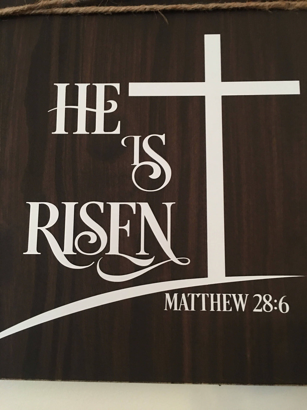 He Is Risen Matthew 28:6 Religious Rustic  Easter Wooden Wall Sign