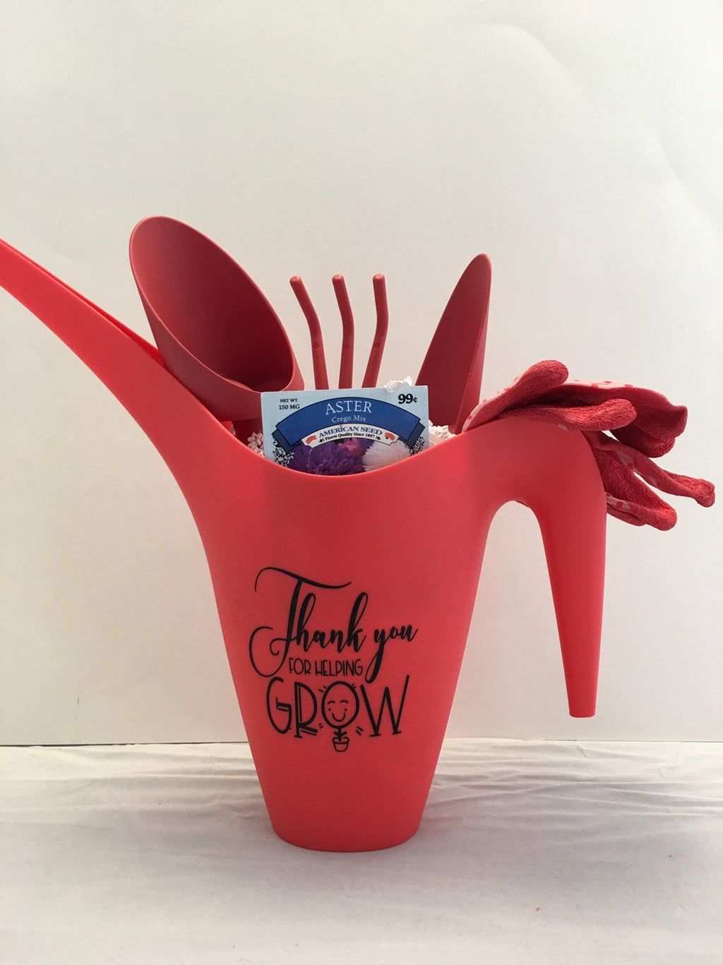 Brick Red | Mother's Day Gift | Mother of the Bride | Teacher | Father's Day | Gift | Garden Watering Can Tools and Gloves | Set