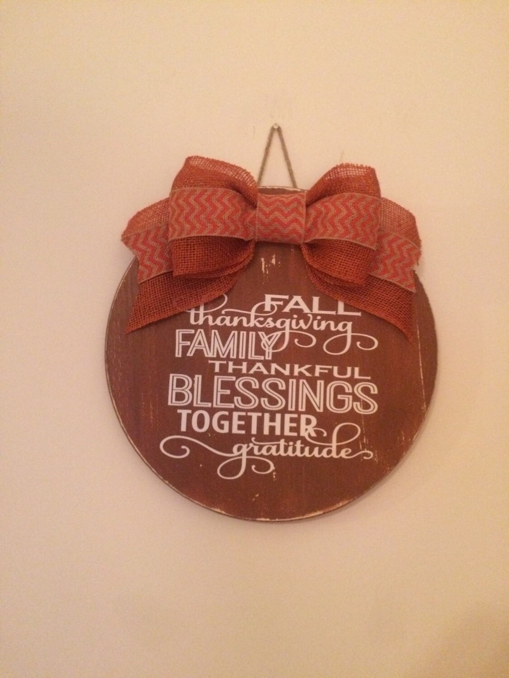 18" Round Wooden Thanksgiving Sayings Door Wreath / Sign FREE SHIPPING