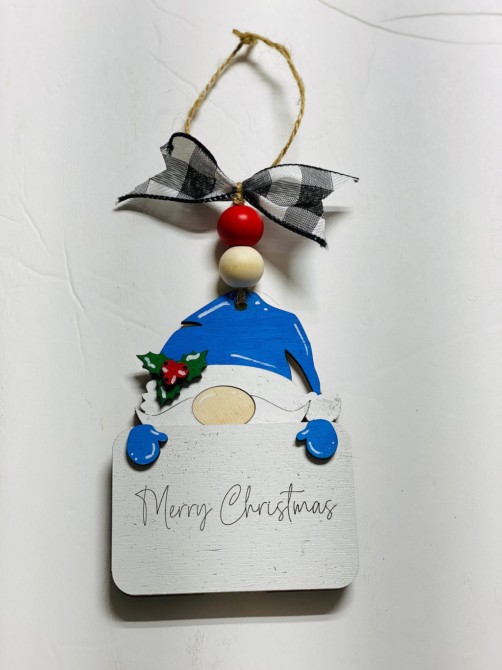 Gnome -  Christmas Money or Gift Card Holder - Wooden Ornament