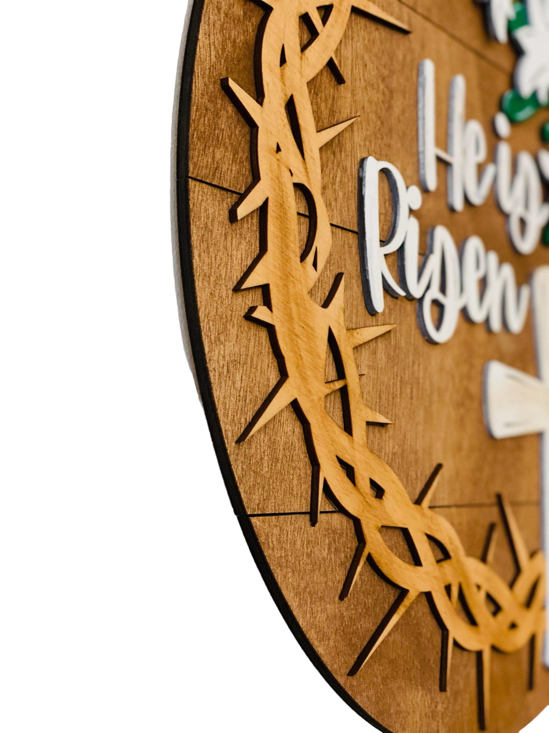 He Is Risen - Cross Easter Lillies - Religious - Easter  - Door Sign / Wreath