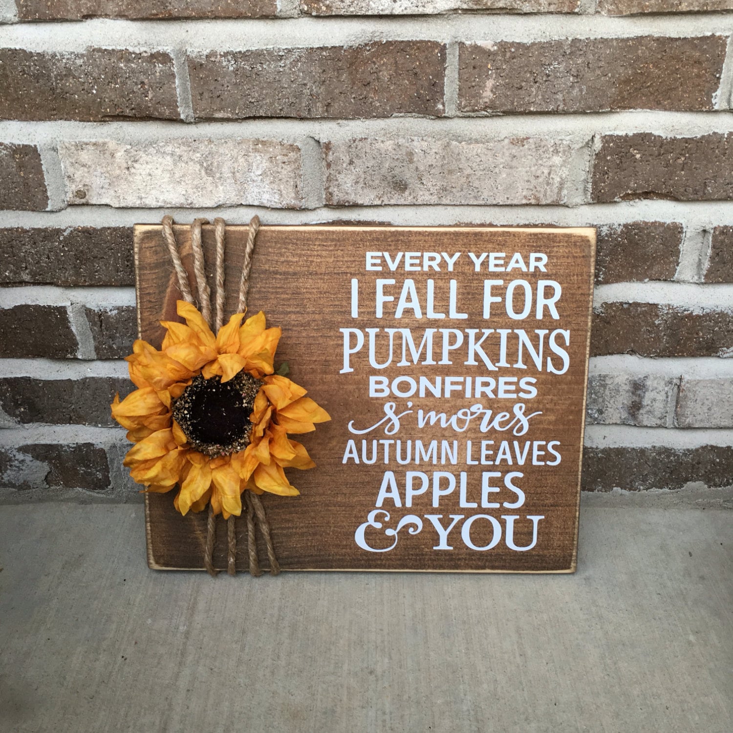 11" x 14" I Fall For You Rustic Wooden Fall / Thanksgiving /Fall Wedding Sign