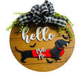Add on Outfit for Dachshund Doxie - Halloween- Dracula  - Weiner Dog - Large Round Wooden Shiplap Door Hanger / Wreath / Sign