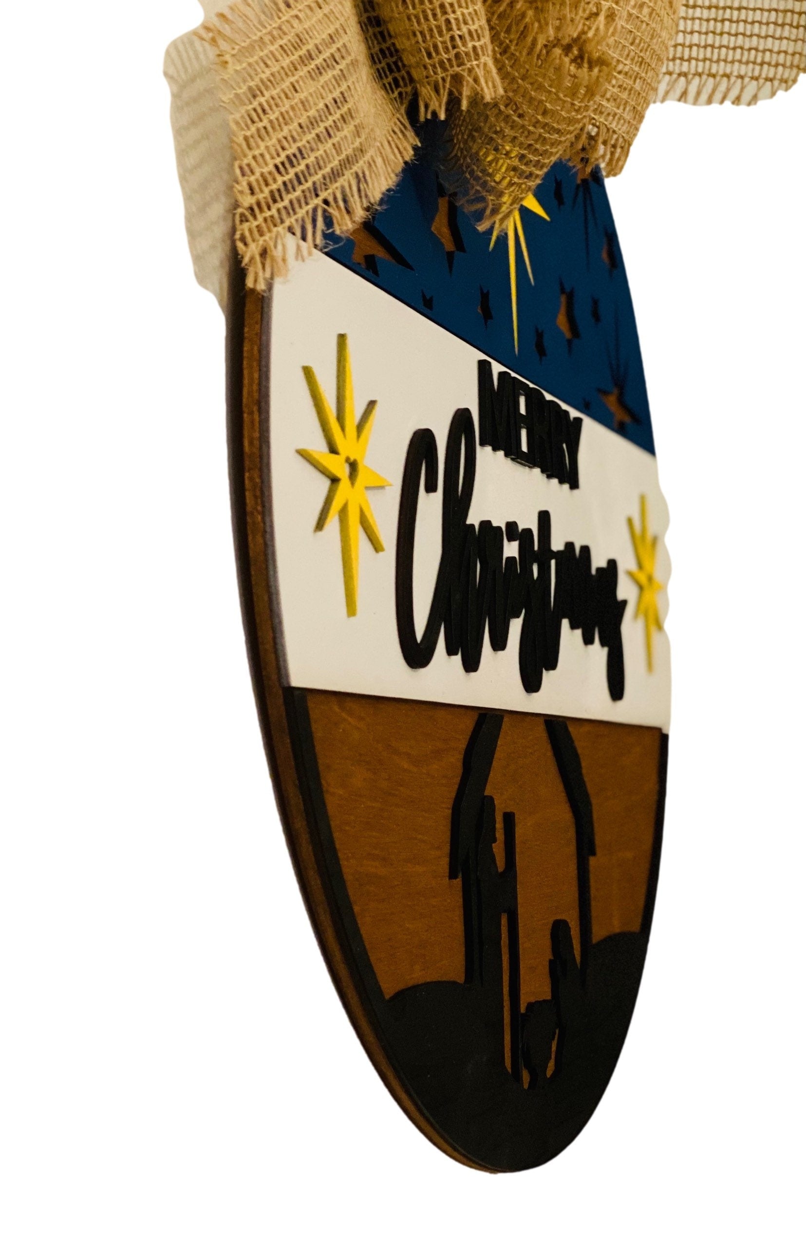 Merry Christmas - Nativity - Religious - 18" Layered Wooden - Fall Door Sign / Wreath