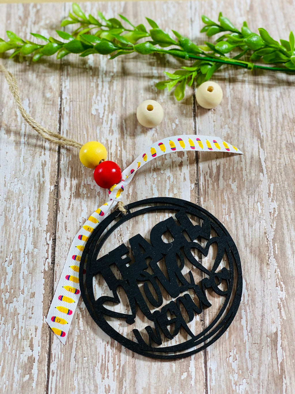 Teach Love Inspire - Teacher - Car Charm - Rear View Mirror Hanger - Ornament - Teacher Appreciation Gift Present