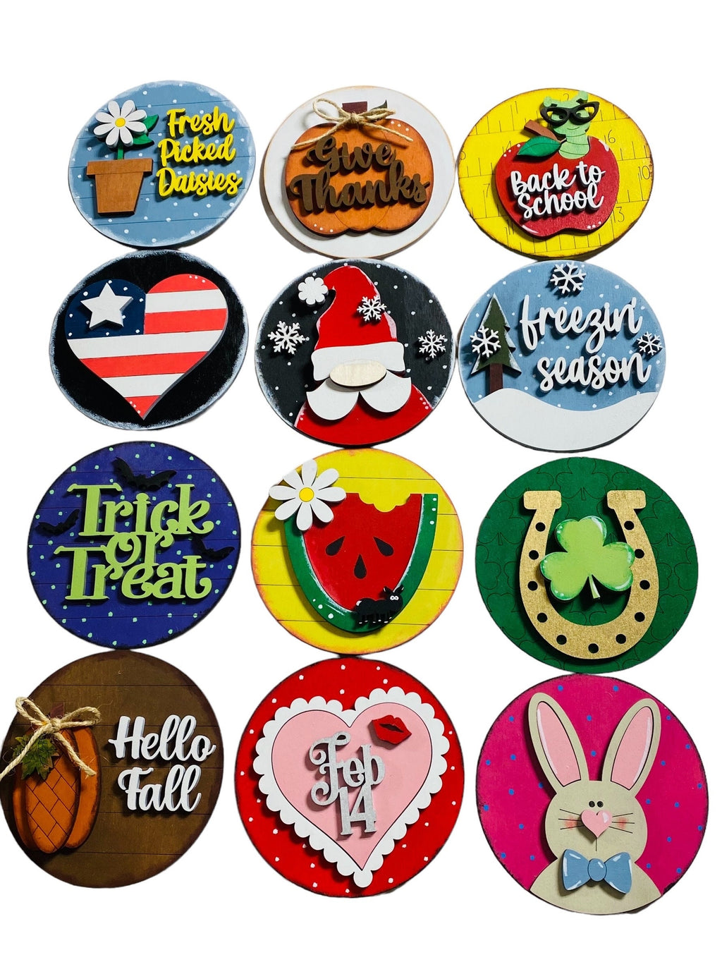 Teacher - Welcome to our Classroom  - Interchangeable Holidays Seasons - Wooden Door Hanger / Wreath / Sign