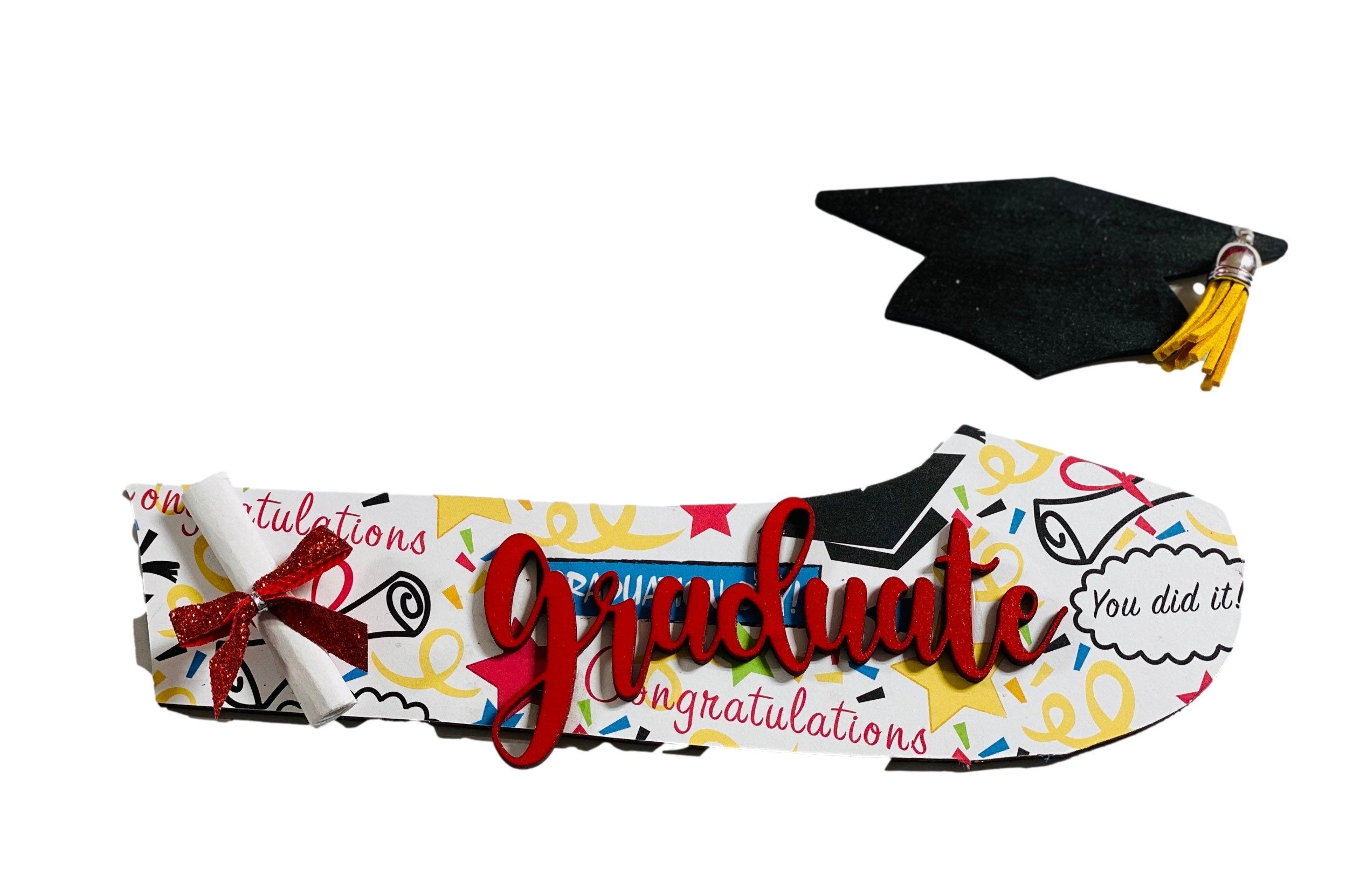 Add on Outfit for Dachshund Doxie - Corgi - Graduation - Graduate - Large Round Wooden Shiplap Door Hanger / Wreath / Sign