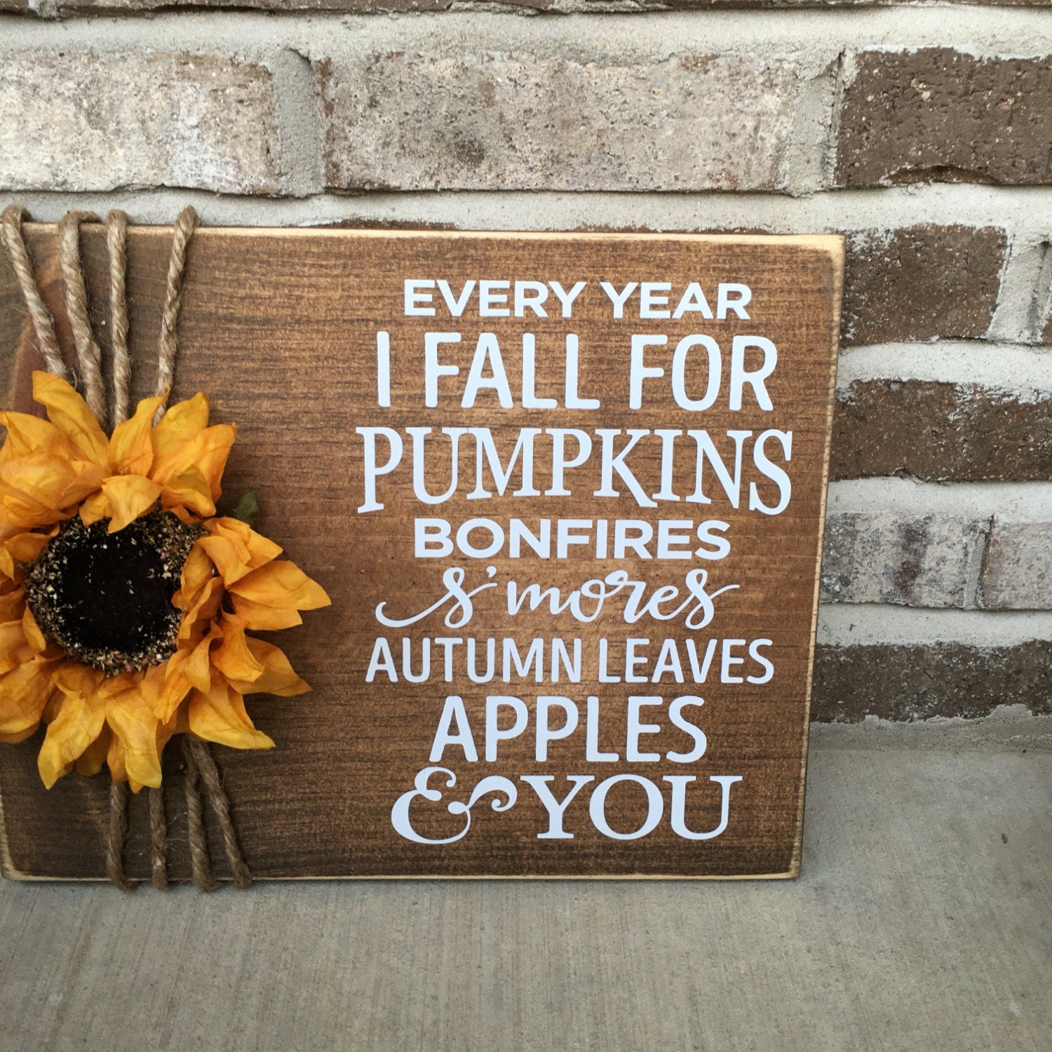 11" x 14" I Fall For You Rustic Wooden Fall / Thanksgiving /Fall Wedding Sign