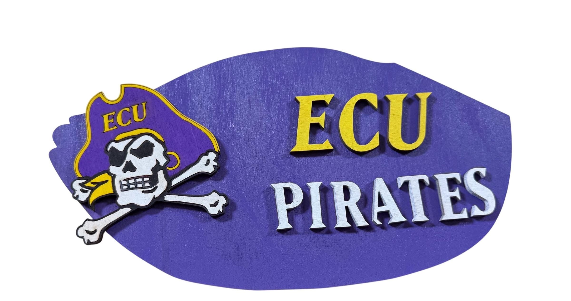 Add on Outfit - ECU Pirates - For Goose Goosey Interchangeable Large Round Wooden Shiplap Door Hanger / Wreath - Standup