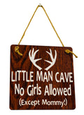 Adorable | Little Man Cave No Girls Allowed (Except Mommy!) ™ | Antlers Wooden Door Sign | Little Boys Room |Woodsy Nursery