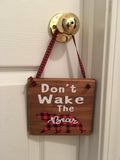 Brown | Rustic | Don't Wake The Bear | Buffalo Plaid | Wooden | Door Sign | Door Hanger| Little Boys Room | Nursery