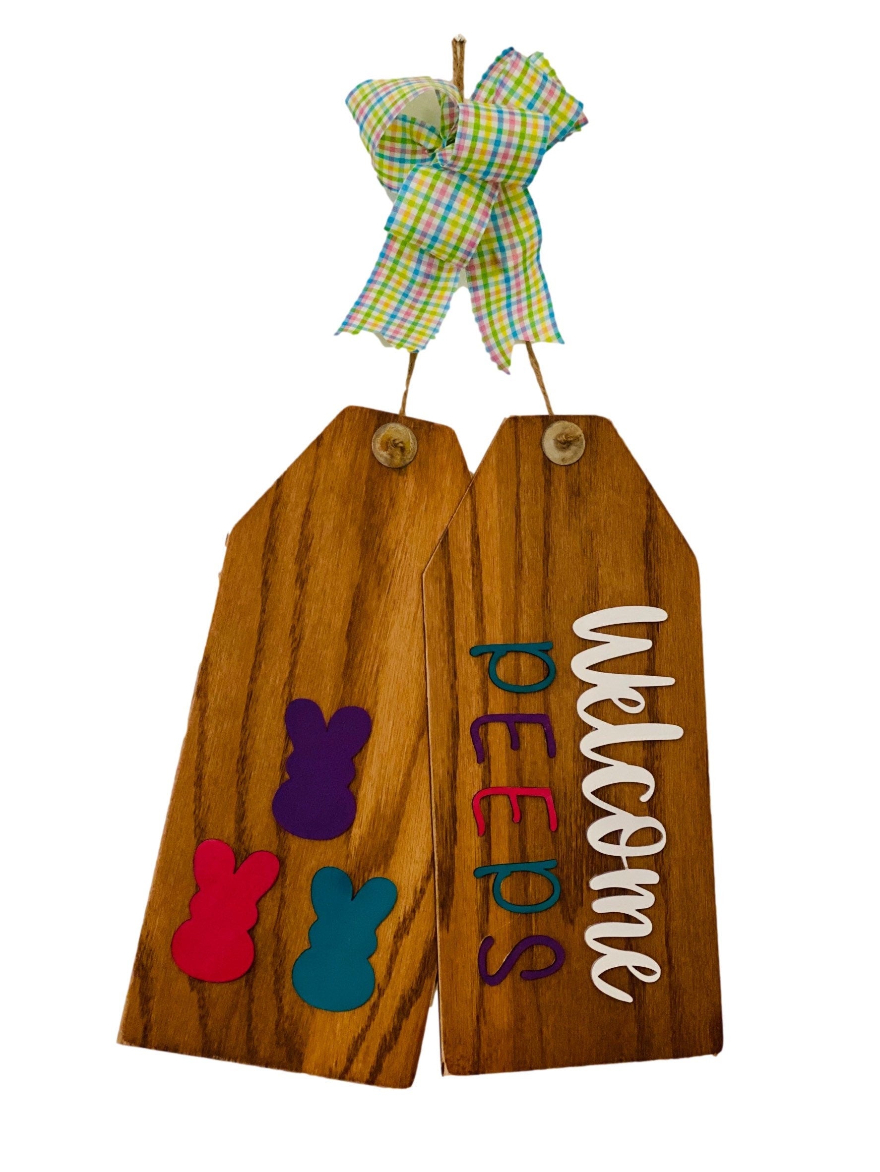 Welcome Peeps - Wooden - Easter / Spring - Door Tags - Sign- Gift for Housewarming- Present for Him Her