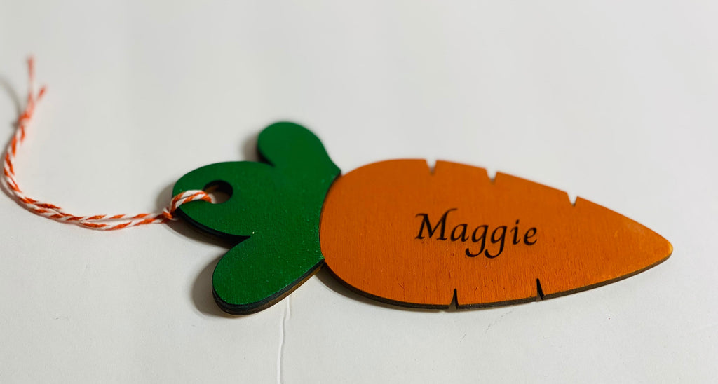 Personalized Engraved - Carrot Easter Basket Tag - For Him or Her