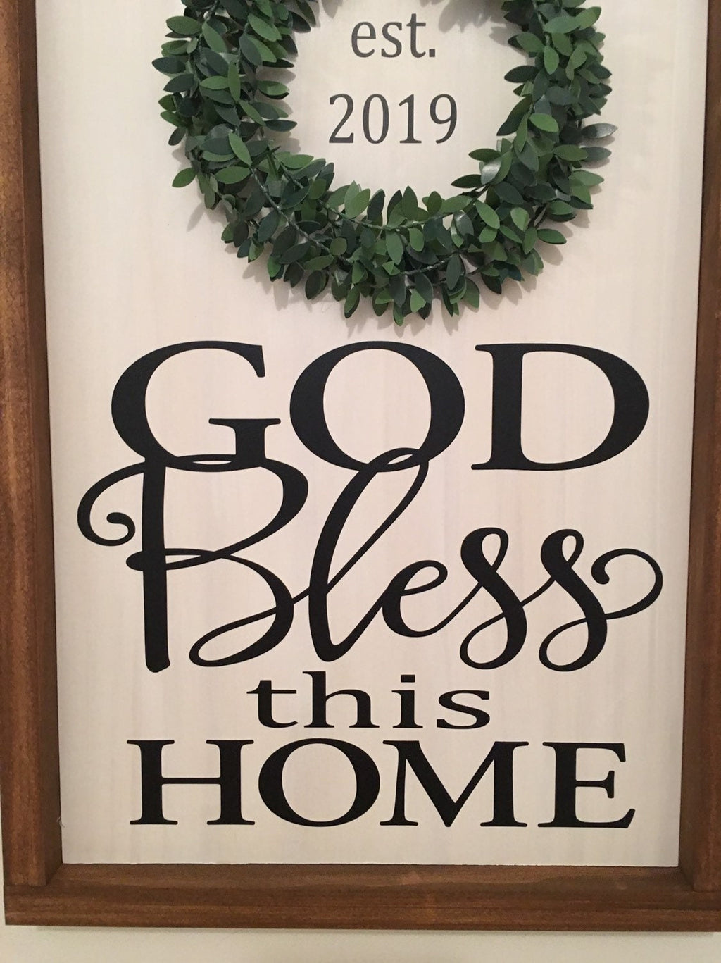 13" x 19" | Farmhouse | God Bless This Home | Framed | Rustic Wooden | Sign