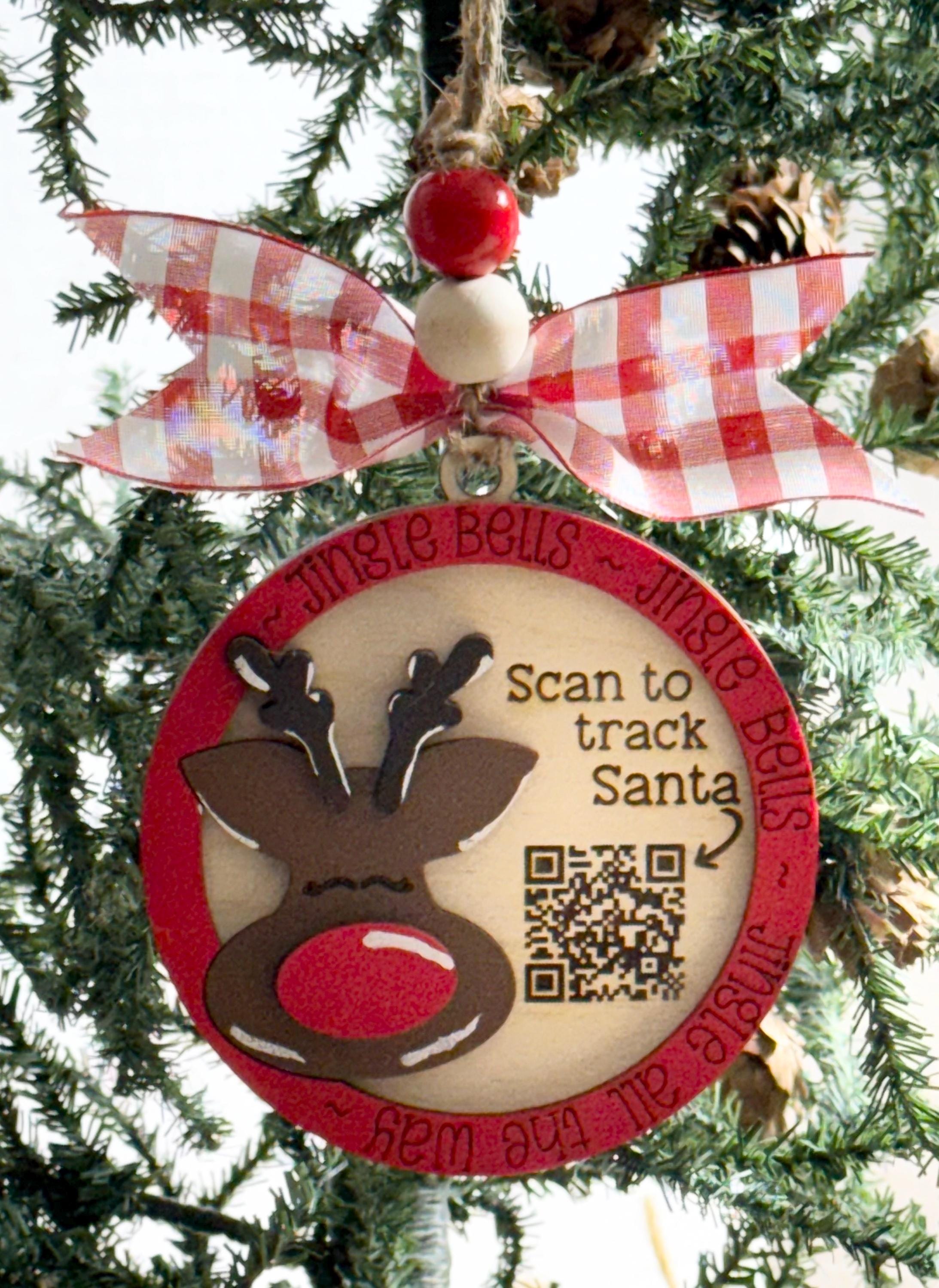 Reindeer - Santa Tracker  - QR Code - Magical Christmas Ornament