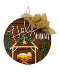 Holy Night - Manger - Jesus - Christmas- Religious  - Layered Wooden - Door Sign / Wreath