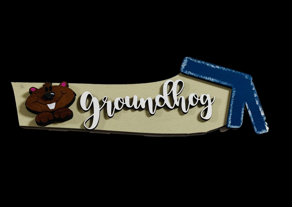 Add on Outfits for  Doxie - April Fools Day - Groundhog Day - Super Bowl  Dog - Large Round Wooden Shiplap Door Hanger / Wreath / Sign