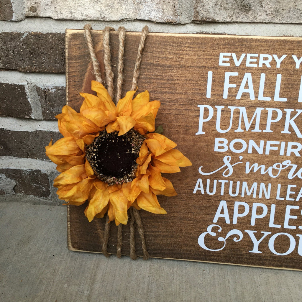 11" x 14" I Fall For You Rustic Wooden Fall / Thanksgiving /Fall Wedding Sign