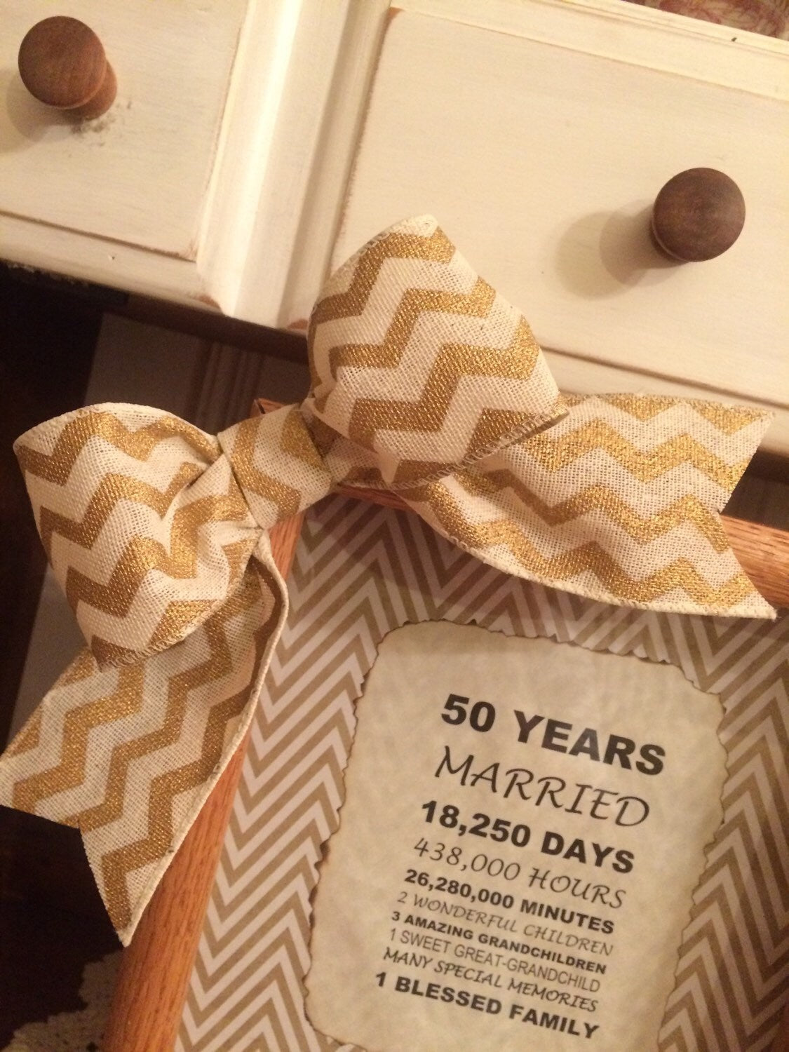 Personalized - 50th Wedding Anniversary - Gift - Years, Months, & Days Countdown - 8 x 10 Wooden Shadow Box