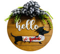 Add on Outfit for Dachshund Doxie - Corgi - Graduation - Graduate - Large Round Wooden Shiplap Door Hanger / Wreath / Sign
