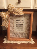 Personalized - 50th Wedding Anniversary - Gift - Years, Months, & Days Countdown - 8 x 10 Wooden Shadow Box