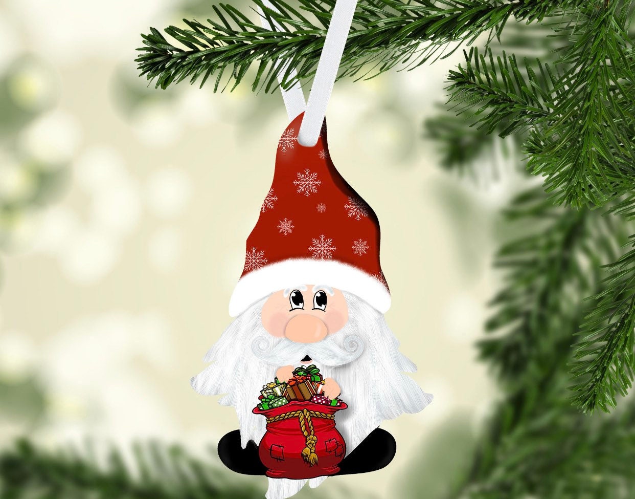 Personalized - Gnome Santa - Christmas Tree - Ornament