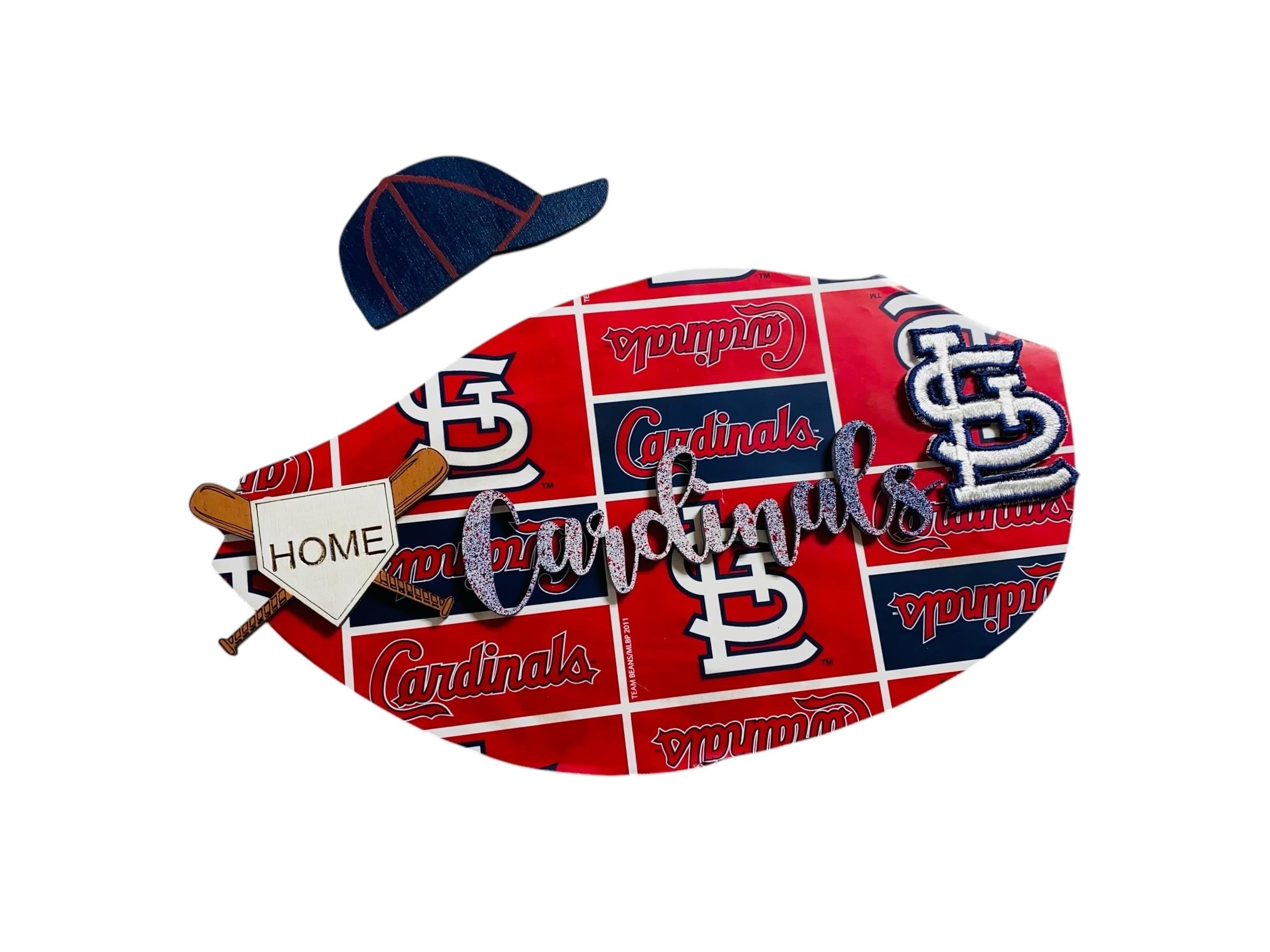 Add on Outfit - St Louis Cards - Baseball - For Goose Goosey Interchangeable Large Round Wooden Shiplap Door Hanger / Wreath or Standup