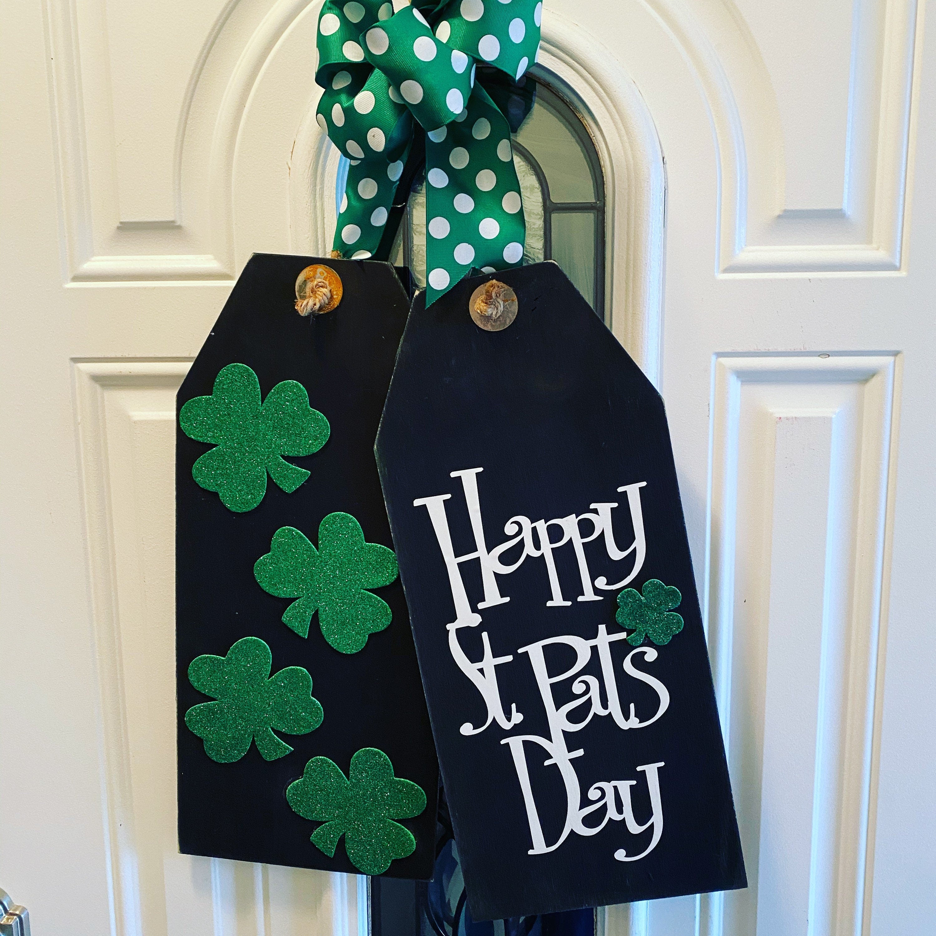 Happy St Patrick’s Day - Black Wooden - St Pat’s - Door Tags - Signs