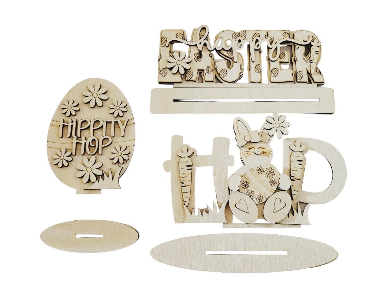 3 Piece Easter Set | DIY Unfinished Blanks | Shelf Sitter | Spring Decor | Gift for Him Her