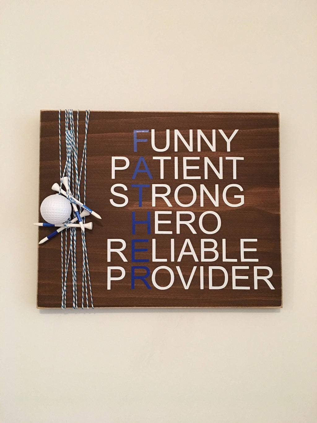Rustic Golfer Father's Day Gift / Father of the Bride Gift 11" x 14" Wooden Sign " FREE SHIPPING
