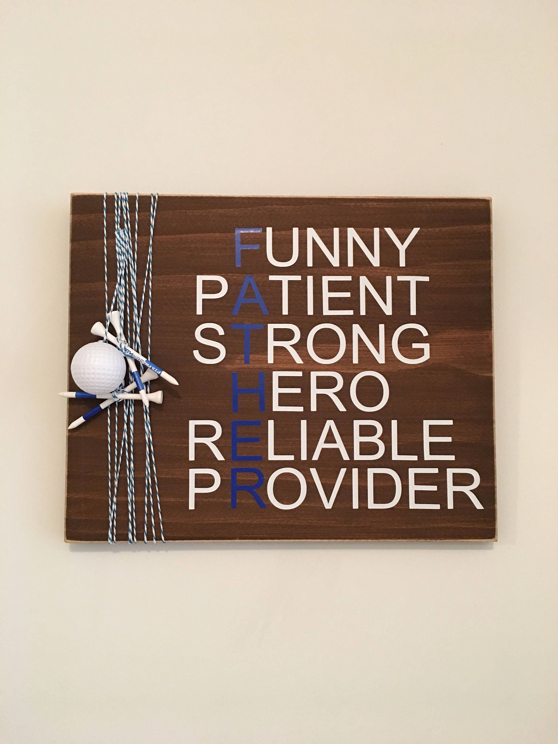 Rustic Golfer Father's Day Gift / Father of the Bride Gift 11" x 14" Wooden Sign " FREE SHIPPING