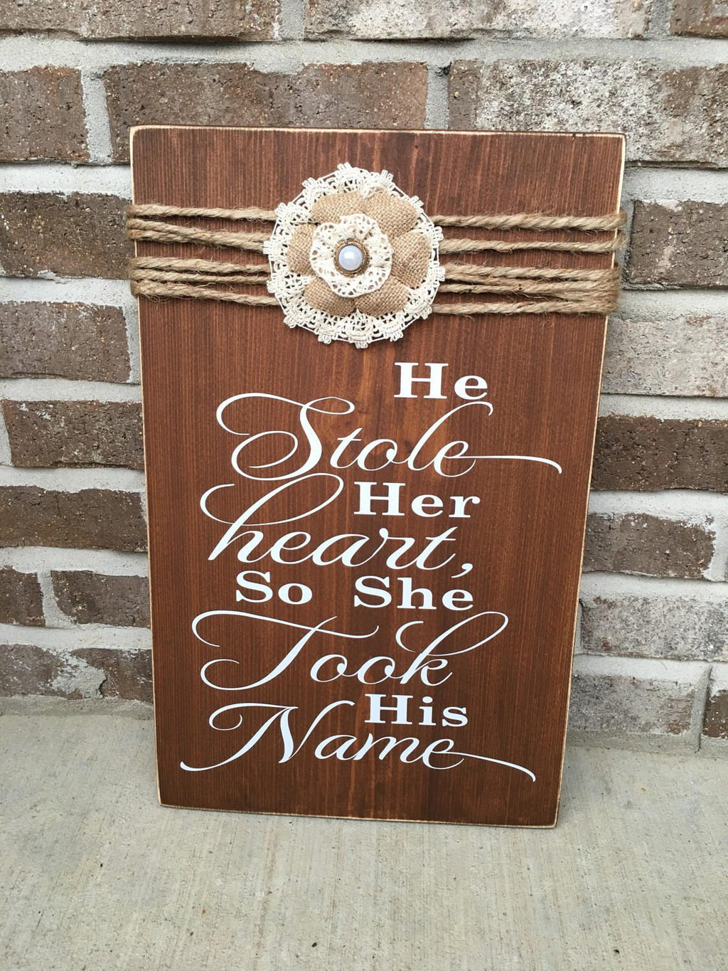 Rustic Wedding / Anniversary 11" x 18" Wooden Sign "Being Someone's First Love Is Great But Being Their Last Love Is Perfect" FREE SHIP