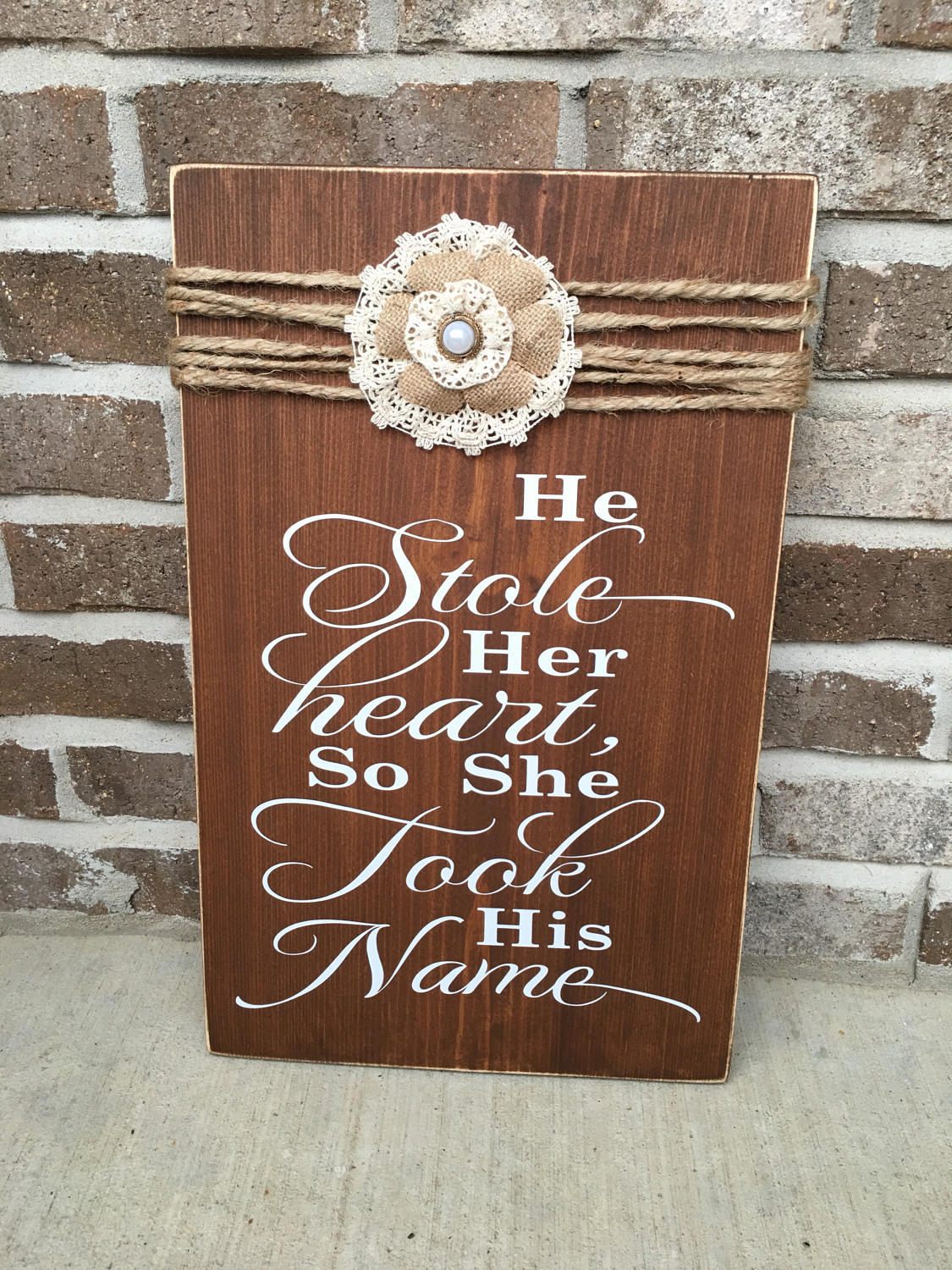 Rustic Wedding / Anniversary 11" x 18" Wooden Sign "Being Someone's First Love Is Great But Being Their Last Love Is Perfect" FREE SHIP