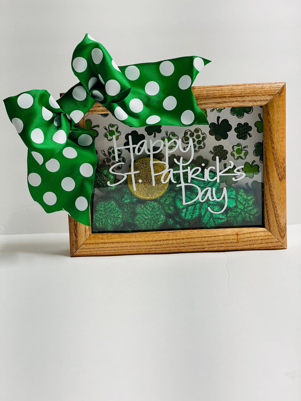 Happy St. Patrick’s Day - 5 x 7 Wooden Shadow Box - With Filler