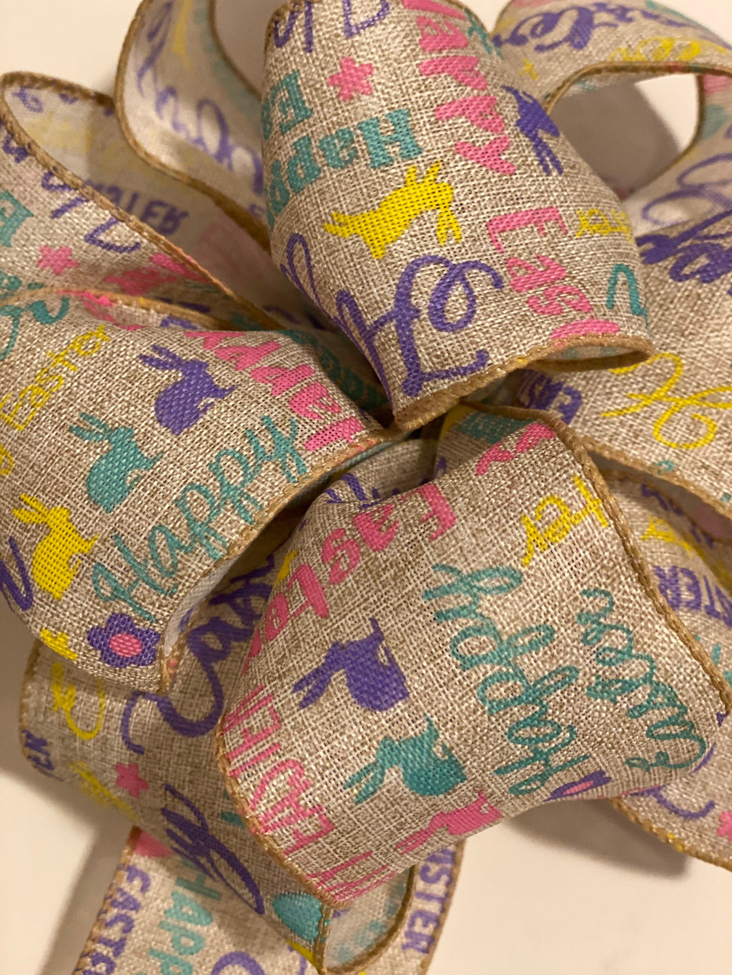 Easter Bunny Sayings - Add On Bow for Wreaths or Signs - Puffy Fluffy Bow for Gift or Present