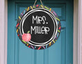Teacher’s Room - Personalized - Apple - Crayons - Door Sign / Wreath