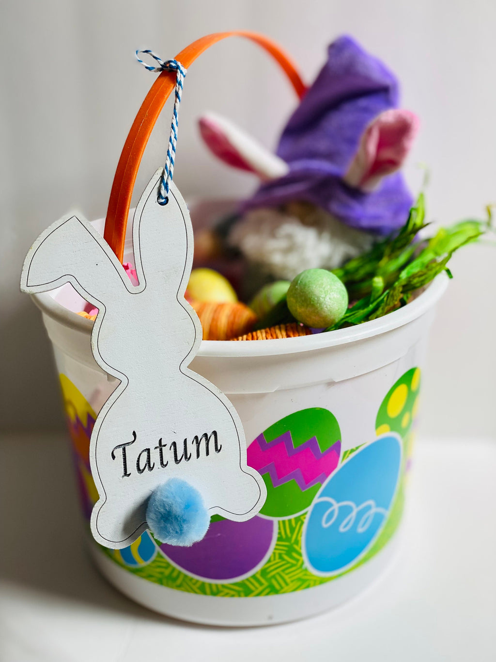 Personalized Engraved - Easter Bunny Basket Tag - For Him or Her