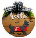Add on Outfit for Yorkie Frenchie Pug - Halloween - Dracula - Bite Me  - Dog - Large Round Wooden Shiplap Door Hanger / Wreath / Sign