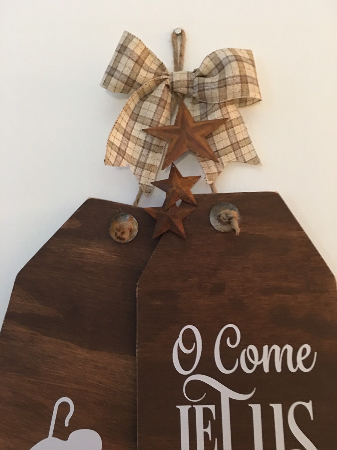 Nativity Religious Wooden Christmas Door Tags / Signs