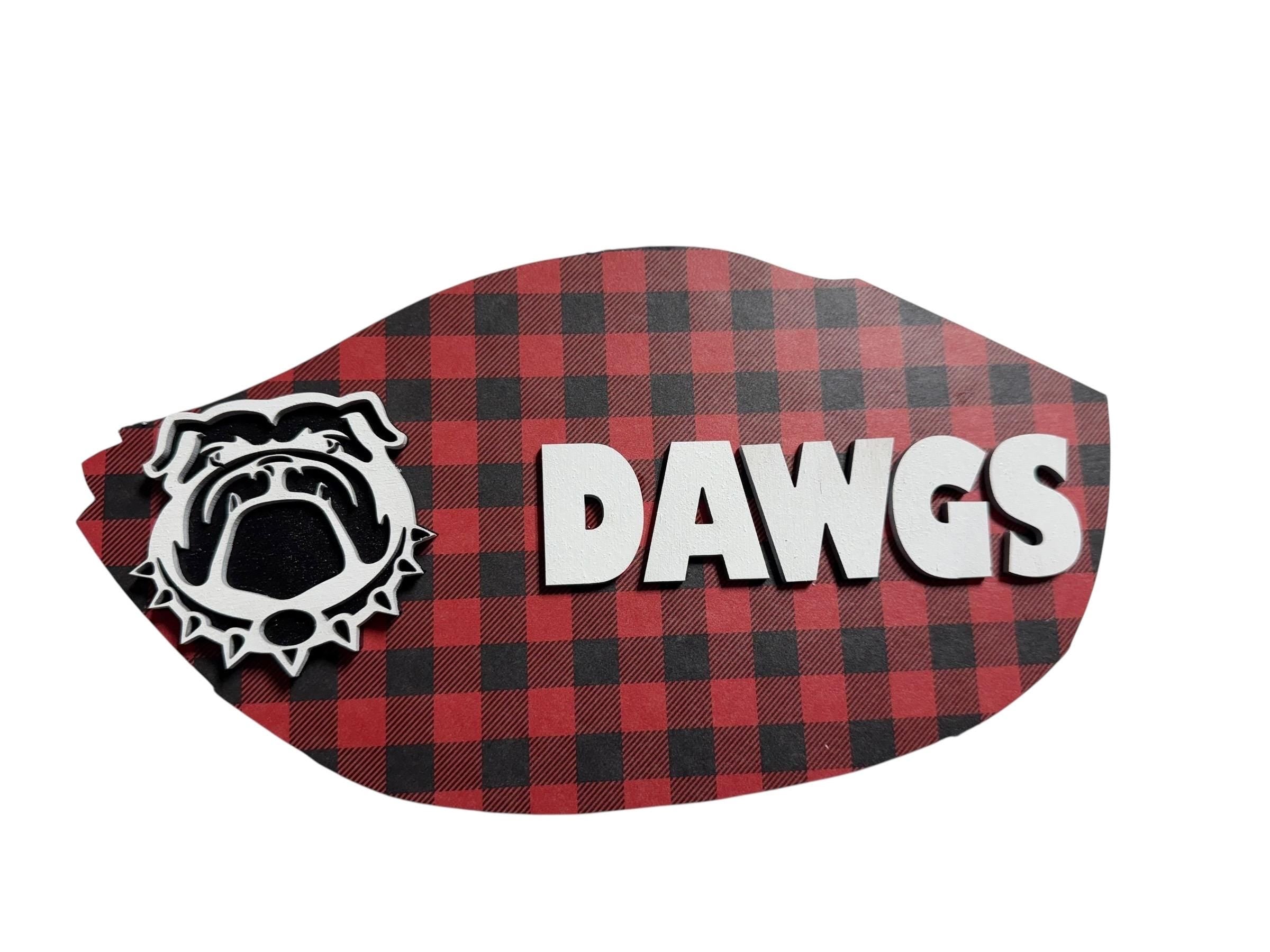 Add on Outfit - Georgia Bulldogs - Dawgs - For Goose Goosey Interchangeable Large Round Wooden Shiplap Door Hanger / Wreath - Standup