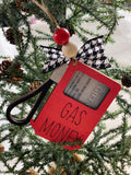 Gas Money  -  Christmas Money or Gift Card Holder - Wooden Ornament