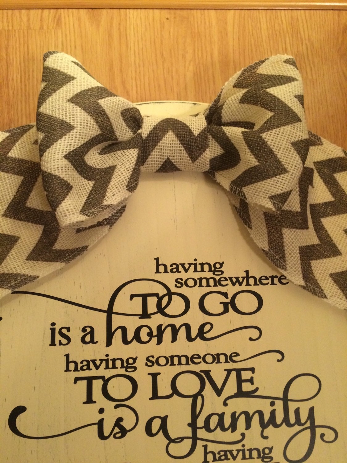 18" Round Inspirational /Family Off White Door Sign / Wreath FREE SHIPPING