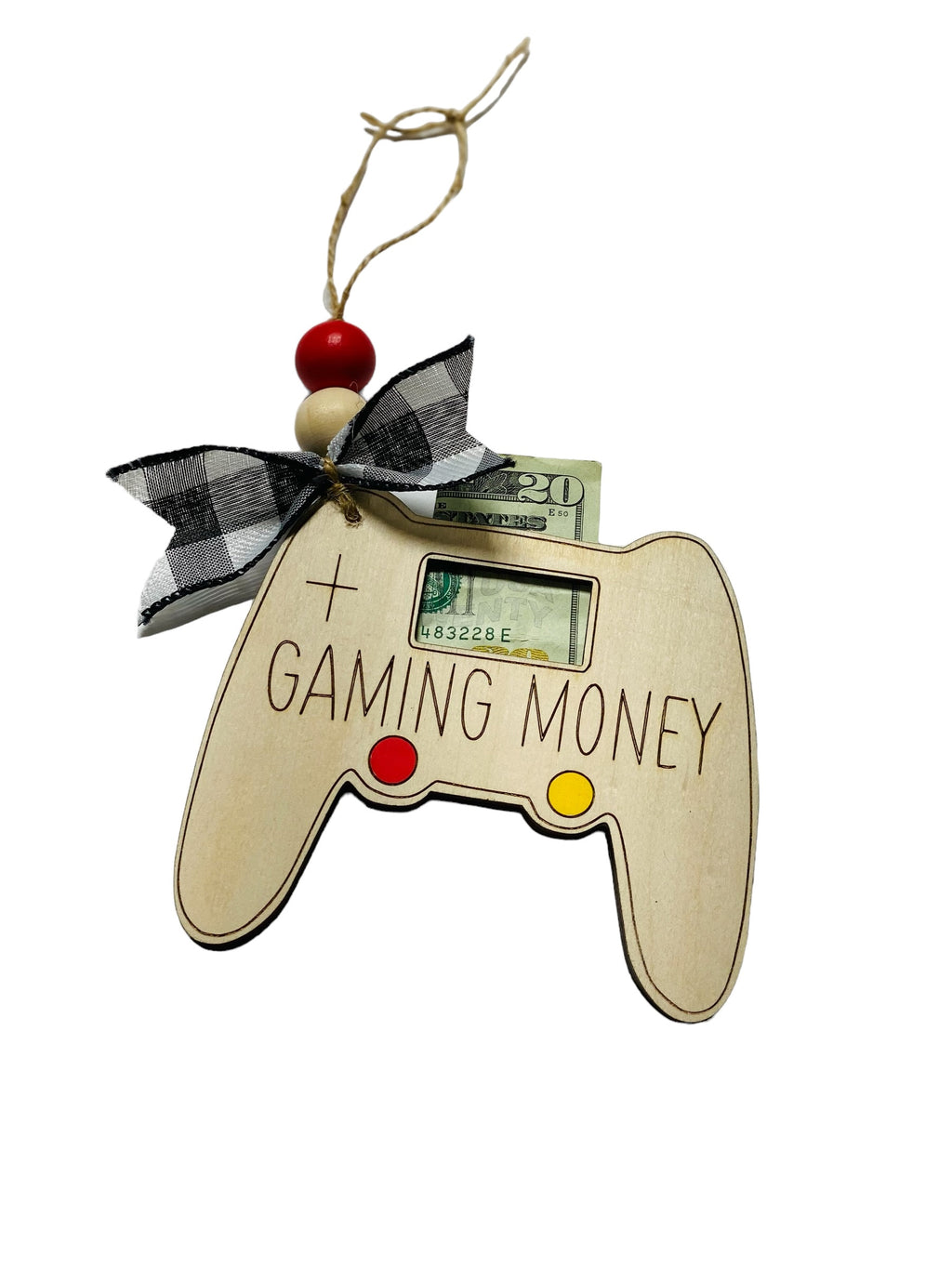 Gaming Money  -  Christmas Money Only (No Gift Card) Holder - Wooden Ornament