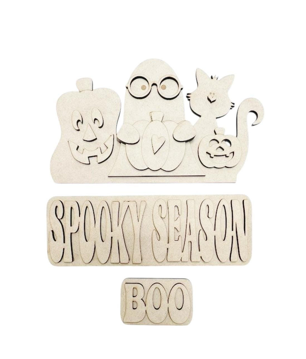 DIY Blank - Spooky Season - Truck Insert - Stand Up Shelf Sitter - Home Decor