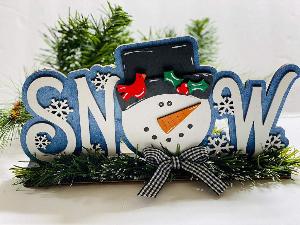 Snow | Snowman | Winter | Christmas | Decorative | Shelf Sitter