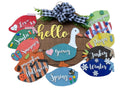 Hello Goose - Goosey - Interchangeable Holidays Seasons - Large Round Wooden Shiplap Door Hanger / Wreath/Sign - Porch Goose - Gift Mom