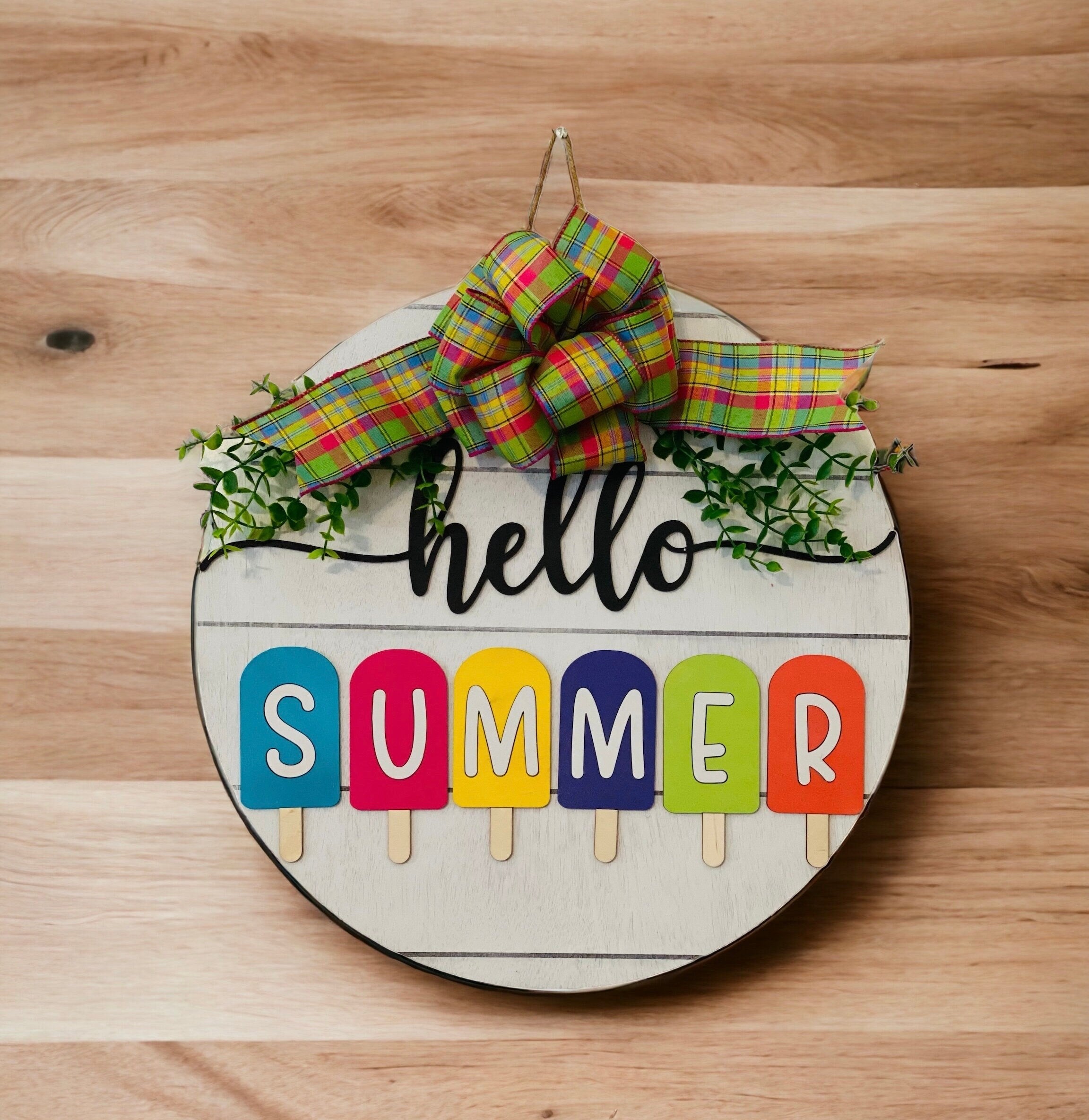 18" Round | Wooden | Summer | Popsicles | Pool | Porch Door Sign / Wreath