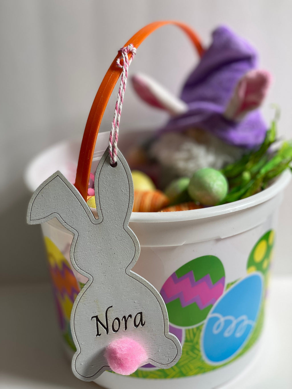 Personalized Engraved - Easter Bunny Basket Tag - For Him or Her
