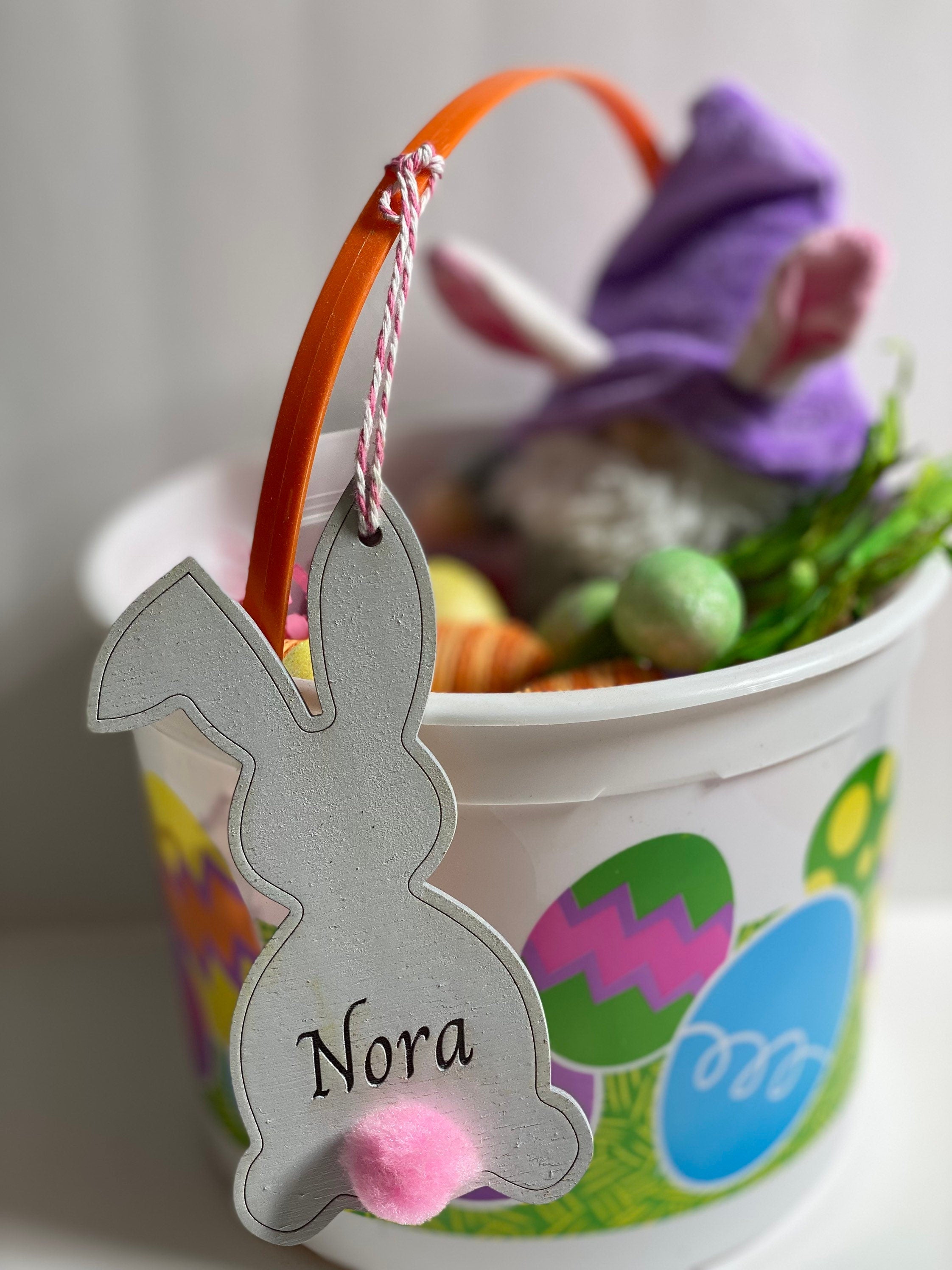 Personalized Engraved - Easter Bunny Basket Tag - For Him or Her