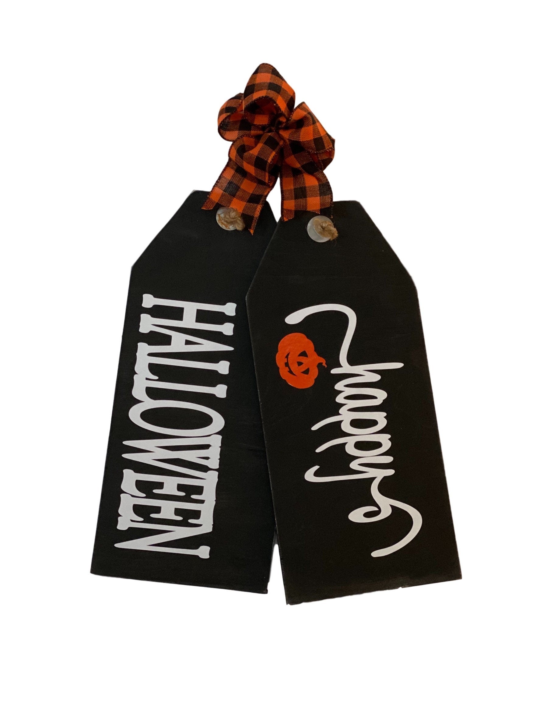 Happy Halloween Wooden Fall Door Tags / Signs